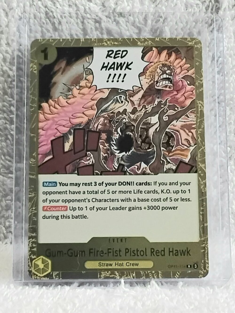 3/$25 Mint Rare One Piece Gum-Gum Fire... Holo Event Card OP11-114 by Bandai!!